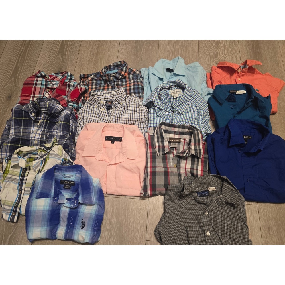 Boys Size 6/7 Button Down Shirt Bundle Dress Shirts Lot of 14